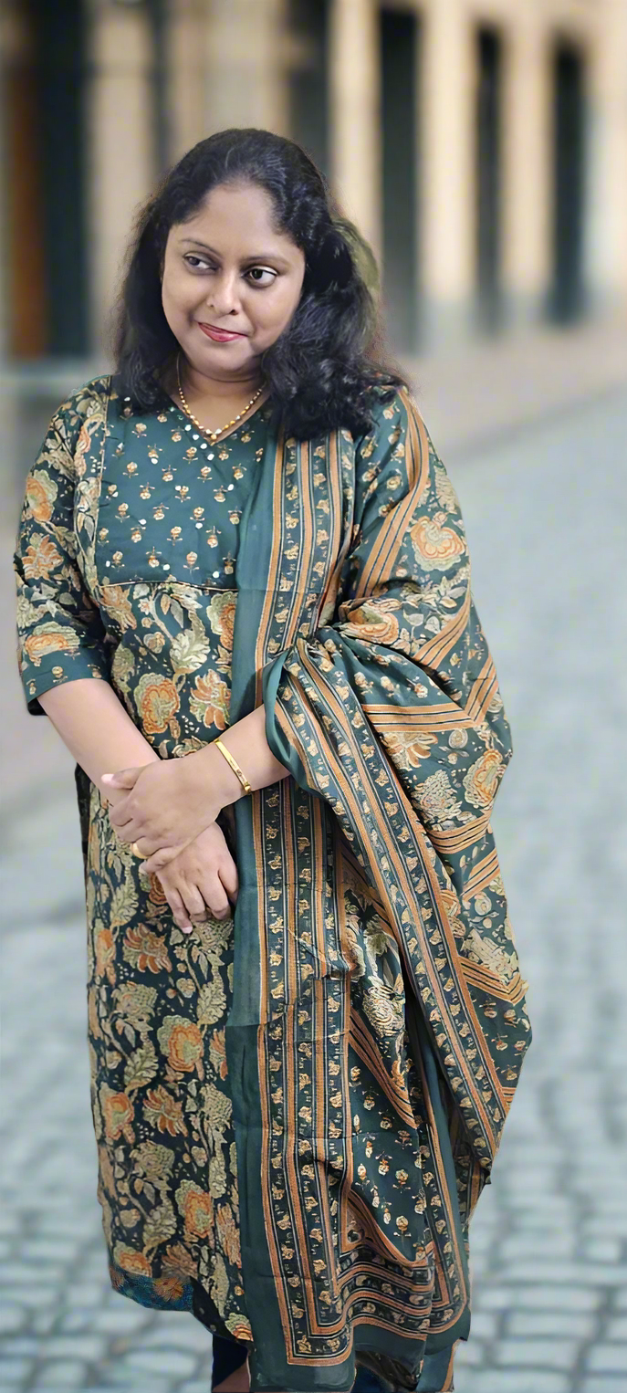 Green Cotton Salwar Suit