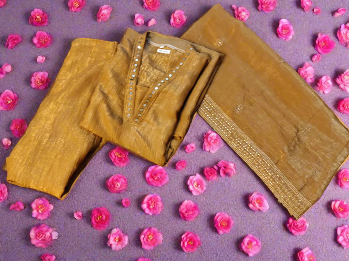 make a background with material on a carpet and artificial flower besides